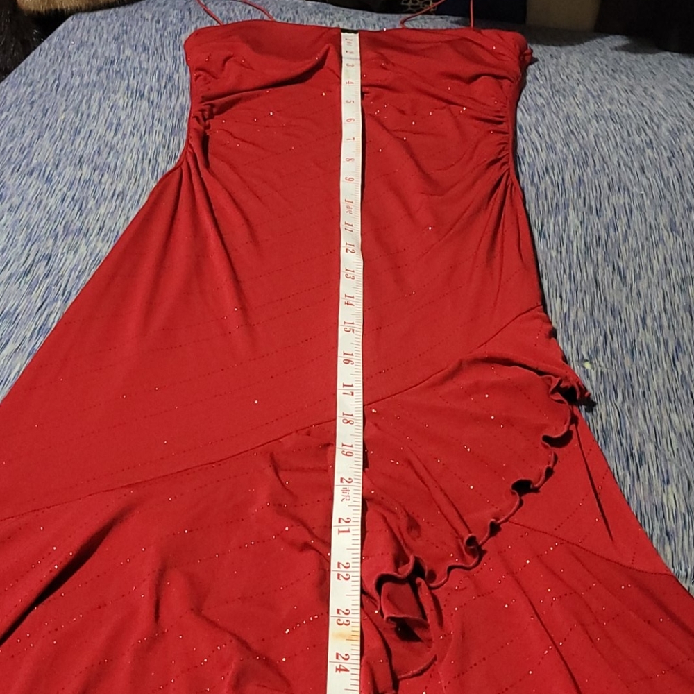50 City Triangles red sparkle formal gown Sz L - Picture 9 of 12